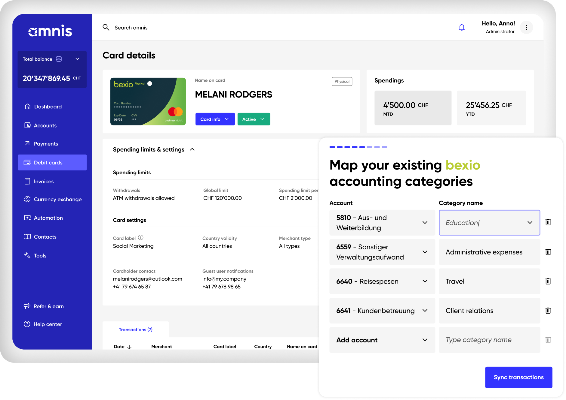 bexioPay: amnis & bexio integration