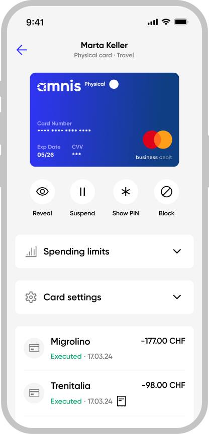 Mobile view of the amnis dashboard